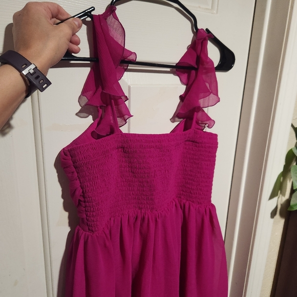 HATCH Celeste Fuschia Pink Sleeveless Smocked Dress Size S/M - Picture 12 of 14